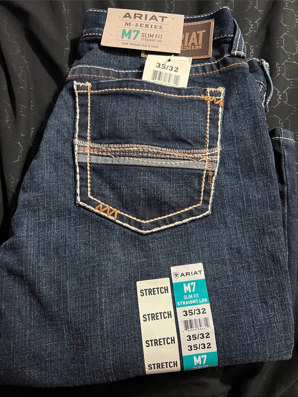 Ariat Dark Blue Slim Fit Straight Leg Jeans